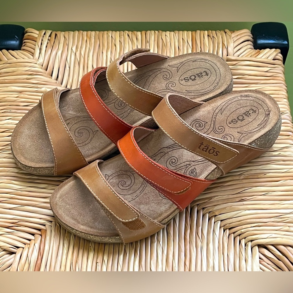 Taos footwear Triple Play Tan Multi Women’s 5 - 5.5 EU36 Sandals Velcro